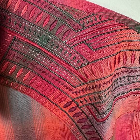 Pandhandle Red Plaid Pearl Snap Western Shirt Women’s XXL EUC Read - Picture 7 of 9